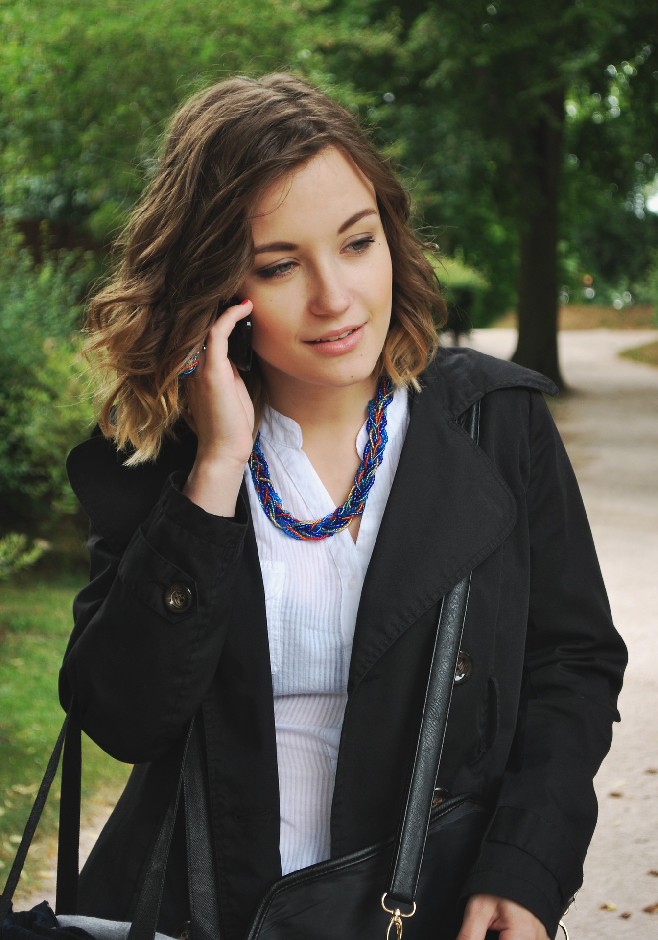 business woman talking on cell phone